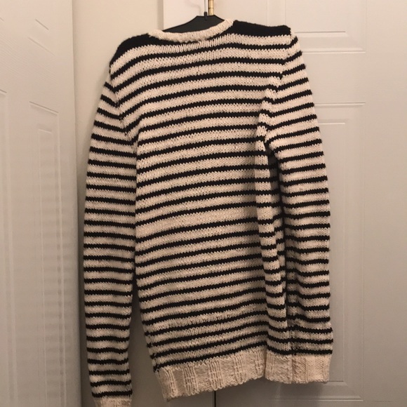 handmade Cotton knit sweater size small women white and black ⚫️ - Picture 2 of 2